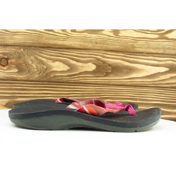 Clarks Sz 5 M Pink Flip Flop Fabric Women Sandals 65646 - Picture 4 of 8